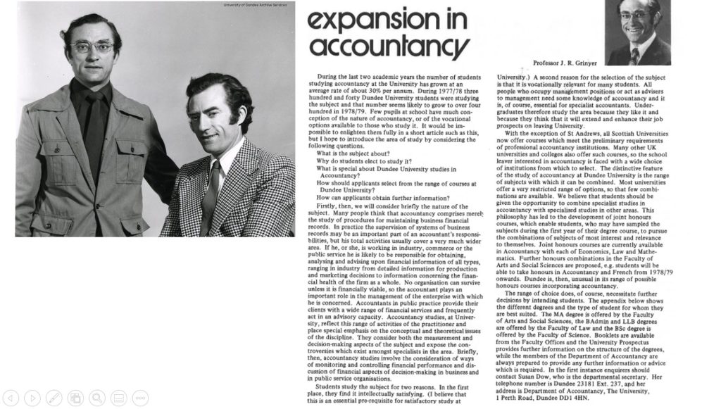 Article on expansion of accountancy