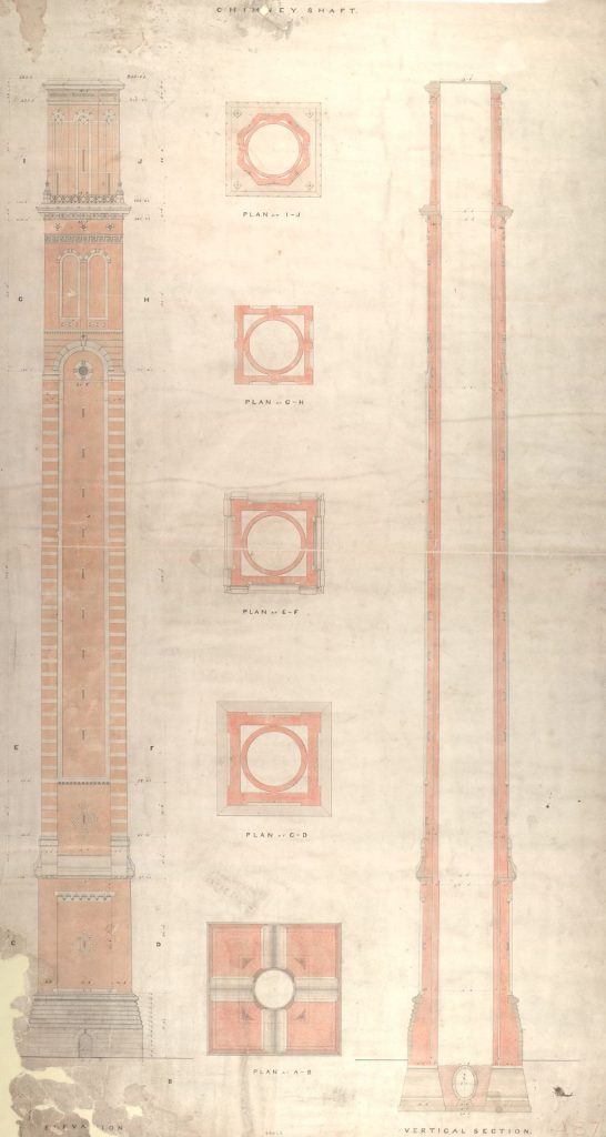Drawing of a chimney shaft