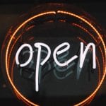 Neon 'Open' sign