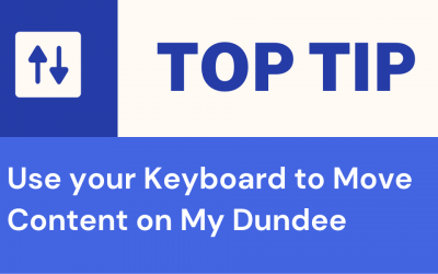 Organising Content on My Dundee
